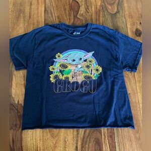 Disney Grogu Sunflower Rainbow Crop Tee
